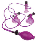 Purple silikon saugkopf set mit metallspitzen und strukturiertem pumpenbalg aus der fetish fantasy series dreifach-saugvibrator