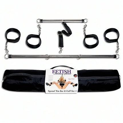 FETISH FANTASY SERIES – Spread ‘Em Bar & Cuff Set mit 2 Spreizstangen - Spreizstangen-Set