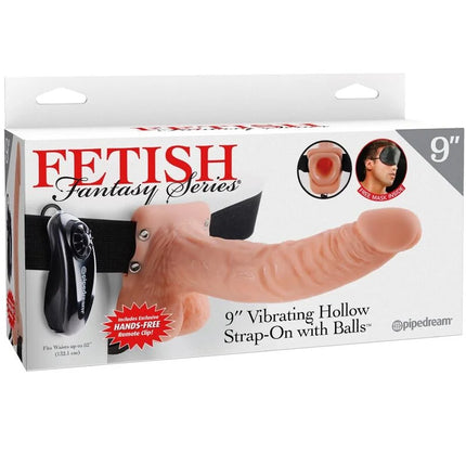 FETISH FANTASY SERIES - VERSTELLBARES GURT MIT FERNBEDIENUNG REALISTISCHER PENIS MIT HODEN 23 CM - Penishülle