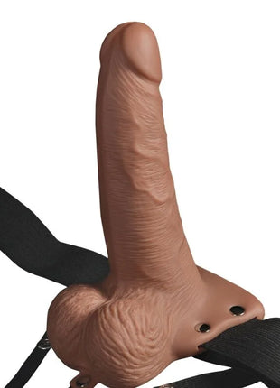 FETISH FANTASY SERIES - VERSTELLBARES GURT REALISTISCHER PENIS MIT WIEDERAUFLADBAREN HODEN UND VIBRATOR 15 CM