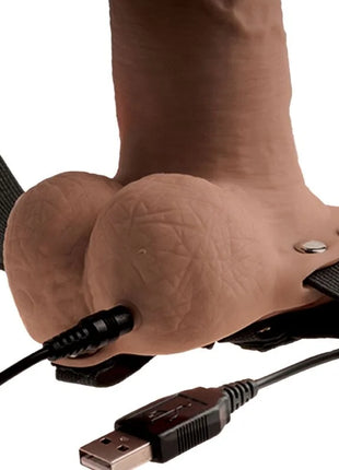 FETISH FANTASY SERIES - VERSTELLBARES GURT REALISTISCHER PENIS MIT WIEDERAUFLADBAREN HODEN UND VIBRATOR 15 CM
