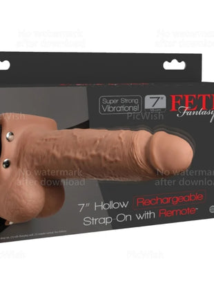 FETISH FANTASY SERIES - VERSTELLBARES GURT REALISTISCHER PENIS MIT WIEDERAUFLADBAREN BLLEN UND VIBRATOR 17,8 CM