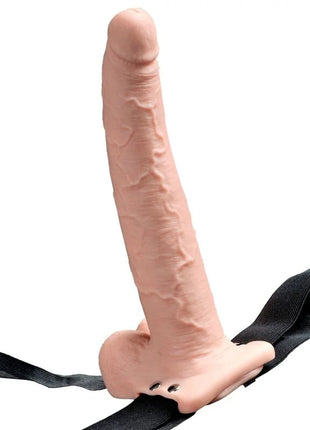FETISH FANTASY SERIES - VERSTELLBARES GURT REALISTISCHER PENIS MIT WIEDERAUFLADBAREN BLLEN UND VIBRATOR 23 CM