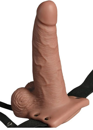 FETISH FANTASY SERIES - VERSTELLBARES GURT REALISTISCHER PENIS MIT WIEDERAUFLADBAREN HODEN UND VIBRATOR 15 CM