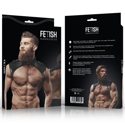 FETISH SUBMISSIVE ATTITUDE - BRIGADE-VERSTELLBARES HALSGESCHIRR FÜR MNNER AUS ÖKO-LEDER - Harness