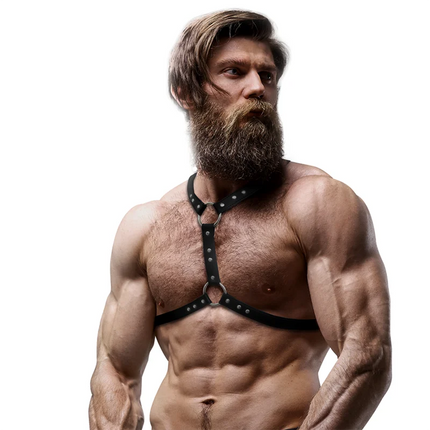 FETISH SUBMISSIVE ATTITUDE - BRUSTGURT MIT DOPPELVERSCHLUSS UND STIEFEL AUS ECO-LEDER MNNER - Harness