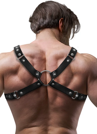 FETISH SUBMISSIVE ATTITUDE - BULLDOG-BRUSTGESCHIRR AUS ÖKO-LEDER FÜR HERREN GRÖSSE M/L - Harness