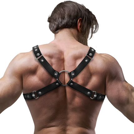 FETISH SUBMISSIVE ATTITUDE - BULLDOG-BRUSTGESCHIRR AUS ÖKO-LEDER FÜR HERREN GRÖSSE M/L - Harness