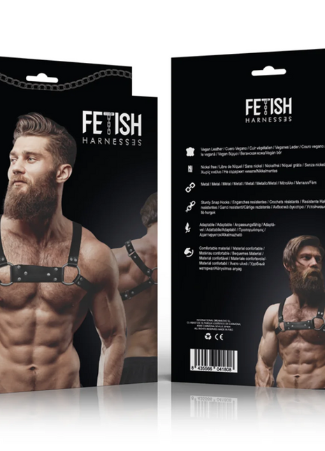 FETISH SUBMISSIVE ATTITUDE - BULLDOG-BRUSTGESCHIRR AUS ÖKO-LEDER FÜR HERREN GRÖSSE M/L - Harness