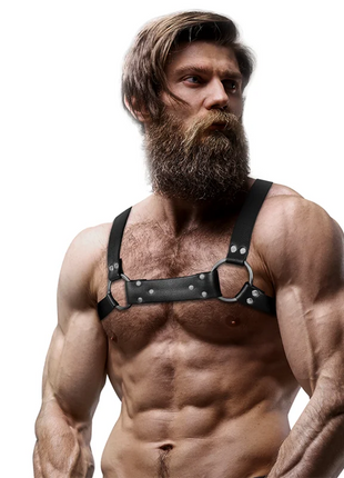 FETISH SUBMISSIVE ATTITUDE - BULLDOG-BRUSTGESCHIRR AUS ÖKO-LEDER FÜR HERREN GRÖSSE M/L - Harness