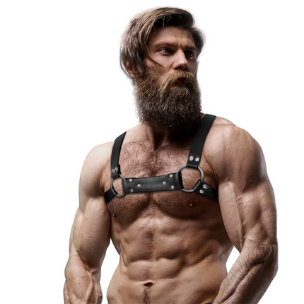 FETISH SUBMISSIVE ATTITUDE - BULLDOG-BRUSTGESCHIRR AUS ÖKO-LEDER FÜR HERREN GRÖSSE M/L - Harness