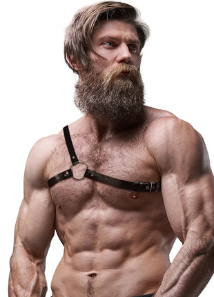 FETISH SUBMISSIVE - ATTITUDE GESCHRIFTES SCHULTERGESCHIRR FÜR MNNER AUS ÖKO-LEDER - Harness