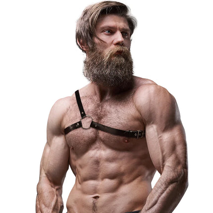 FETISH SUBMISSIVE - ATTITUDE GESCHRIFTES SCHULTERGESCHIRR FÜR MNNER AUS ÖKO-LEDER - Harness