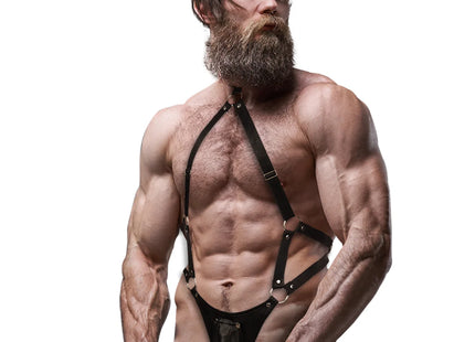 FETISH SUBMISSIVE ATTITUDE - JOCKSTRAP-HARNESS AUS ÖKO-LEDER FÜR HERREN