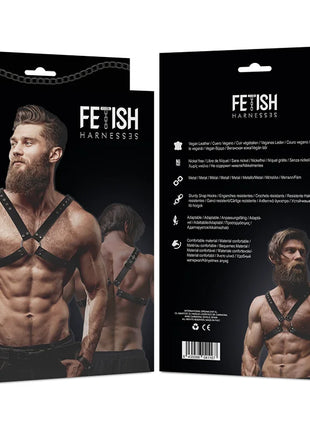 FETISH SUBMISSIVE ATTITUDE - KREUZBRUSTGESCHIRR FÜR MNNER AUS ÖKO-LEDER - Harness