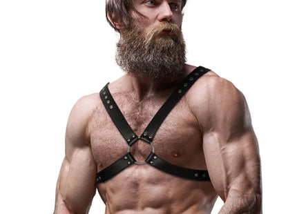 FETISH SUBMISSIVE ATTITUDE - KREUZBRUSTGESCHIRR FÜR MNNER AUS ÖKO-LEDER - Harness