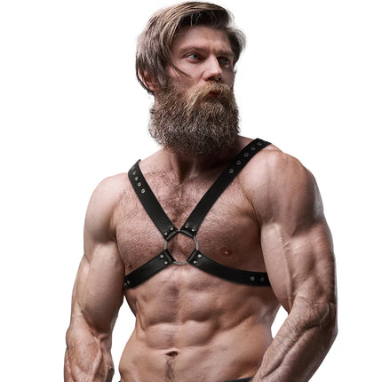 FETISH SUBMISSIVE ATTITUDE - KREUZBRUSTGESCHIRR FÜR MNNER AUS ÖKO-LEDER - Harness