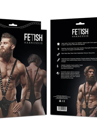 FETISH SUBMISSIVE ATTITUDE - V-FÖRMIGER GESCHIRR AUS ÖKO-LEDER FÜR HERREN - Harness