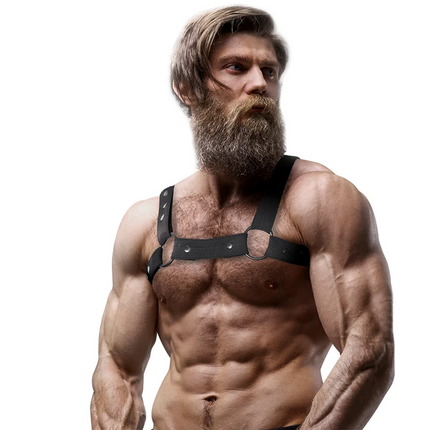FETISH SUBMISSIVE ATTITUDE - VERSTELLBARER NEOPREN-BRUST-SPORTGURT FÜR MNNER - Harness