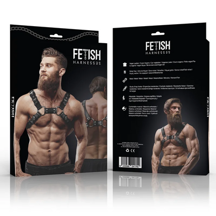 FETISH SUBMISSIVE ATTITUDE - VERSTELLBARES BULLDOGGENGURT AUS ÖKO-LEDER FÜR MNNER - Harness