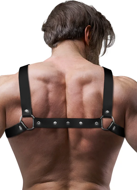FETISH SUBMISSIVE ATTITUDE - VERSTELLBARES KREUZBRUST-BULLDOGGENGESCHIRR AUS ÖKO-LEDER FÜR MNNER - Harness