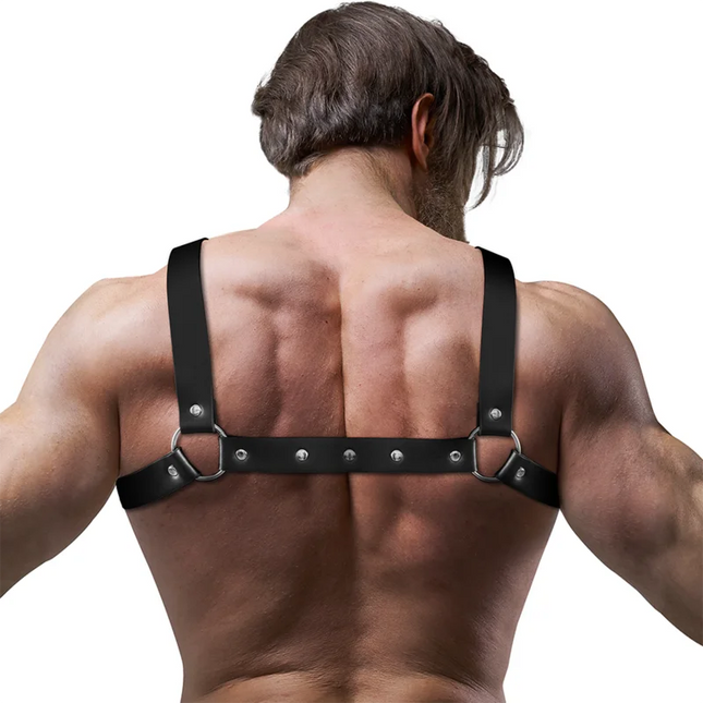FETISH SUBMISSIVE ATTITUDE - VERSTELLBARES KREUZBRUST-BULLDOGGENGESCHIRR AUS ÖKO-LEDER FÜR MNNER - Harness