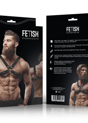 FETISH SUBMISSIVE ATTITUDE - VERSTELLBARES KREUZBRUST-BULLDOGGENGESCHIRR AUS ÖKO-LEDER FÜR MNNER - Harness