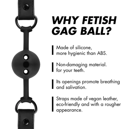 FETISH SUBMISSIVE BONDAGE - ATMUNGSAKTIVER BALLKNOPF AUS SILIKON - Mundknebel