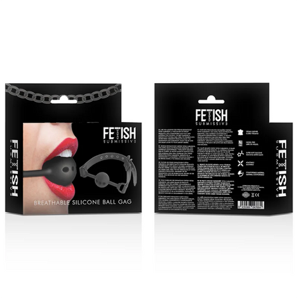 FETISH SUBMISSIVE BONDAGE - ATMUNGSAKTIVER BALLKNOPF AUS SILIKON - Mundknebel