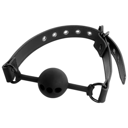 FETISH SUBMISSIVE BONDAGE - ATMUNGSAKTIVER BALLKNOPF AUS SILIKON - Mundknebel