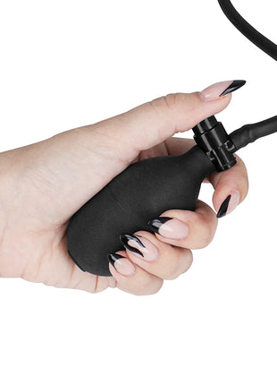 FETISH SUBMISSIVE BONDAGE - AUFBLASBARES WÜRGEHALSBAND MIT KETTE