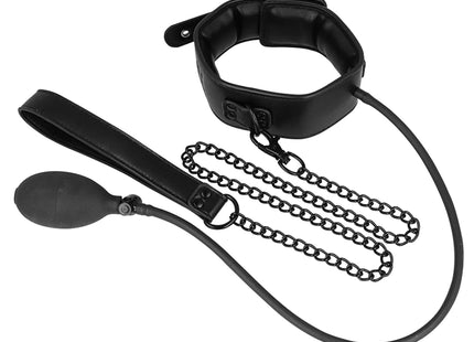 FETISH SUBMISSIVE BONDAGE - AUFBLASBARES WÜRGEHALSBAND MIT KETTE