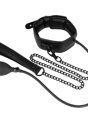 FETISH SUBMISSIVE BONDAGE - AUFBLASBARES WÜRGEHALSBAND MIT KETTE