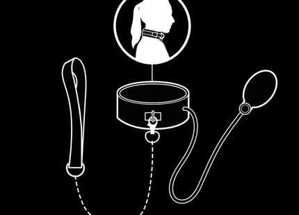 FETISH SUBMISSIVE BONDAGE - AUFBLASBARES WÜRGEHALSBAND MIT KETTE