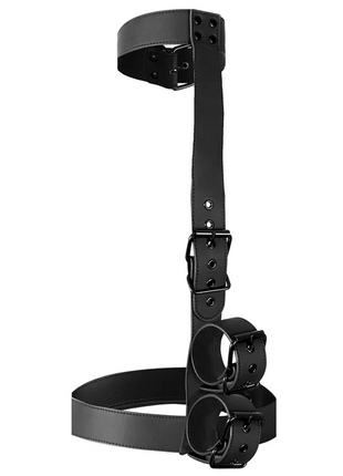 FETISH SUBMISSIVE BONDAGE - KRAGEN UND HANDGELENKMANSCHETTEN-KÖRPERFESTLEGE-SET - Befestigungsgurte