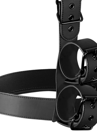 FETISH SUBMISSIVE BONDAGE - KRAGEN UND HANDGELENKMANSCHETTEN-KÖRPERFESTLEGE-SET - Befestigungsgurte