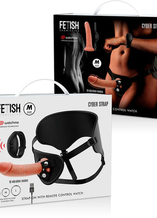 FETISH SUBMISSIVE CYBER STRAP - HARNESS MIT FERNBEDIENUNG DILDO WATCHME M TECHNOLOGIE - Vibrationsgurte
