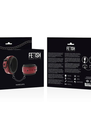 FETISH SUBMISSIVE DARK ROOM - HANDSCHELLEN AUS VEGANEM LEDER MIT NEOPRENFUTTER - Handschellen für Frauen