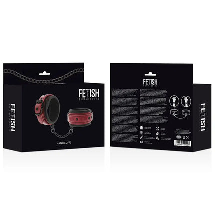 FETISH SUBMISSIVE DARK ROOM - HANDSCHELLEN AUS VEGANEM LEDER MIT NEOPRENFUTTER - Handschellen für Frauen