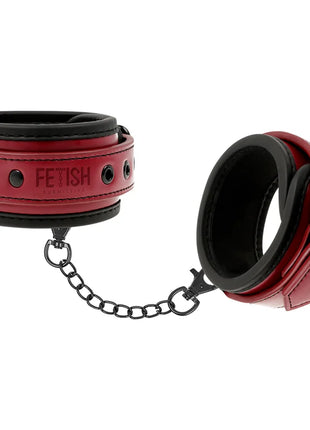 FETISH SUBMISSIVE DARK ROOM - KNÖCHELHANDSCHELLEN AUS VEGANEM LEDER MIT NEOPRENFUTTER - Handschellen für Frauen