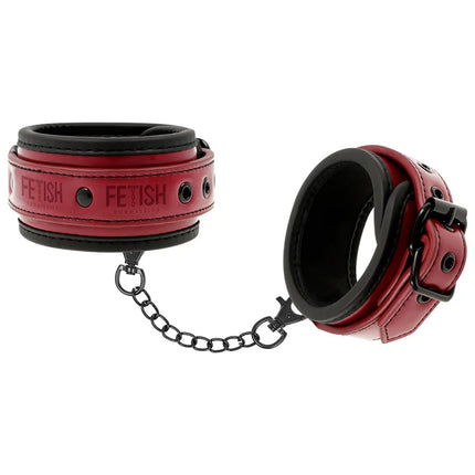 FETISH SUBMISSIVE DARK ROOM - KNÖCHELHANDSCHELLEN AUS VEGANEM LEDER MIT NEOPRENFUTTER - Handschellen für Frauen