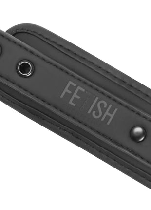 FETISH SUBMISSIVE - HALSKETTE UND HANDSCHELLEN AUS VEGANEM LEDER MIT NOPRENE-FUTTER - Halskette