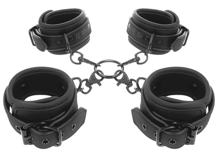 FETISH SUBMISSIVE - HAND- UND KNÖCHEL-HANDSCHELLEN-SET MIT NOPRENE-FUTTER - Handschellen