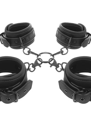 FETISH SUBMISSIVE - HAND- UND KNÖCHEL-HANDSCHELLEN-SET MIT NOPRENE-FUTTER - Handschellen