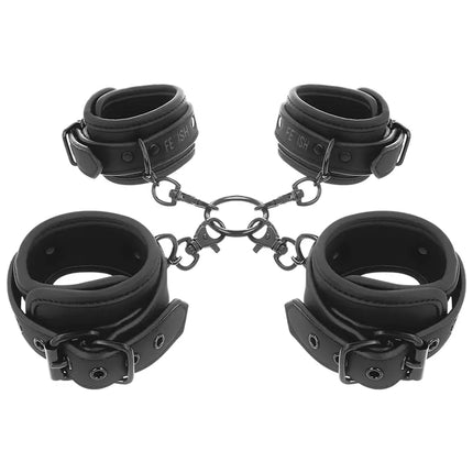 FETISH SUBMISSIVE - HAND- UND KNÖCHEL-HANDSCHELLEN-SET MIT NOPRENE-FUTTER - Handschellen