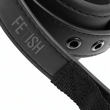 FETISH SUBMISSIVE – Handschellen aus veganem Leder mit Neopren-Futter & Griff - Handfesseln