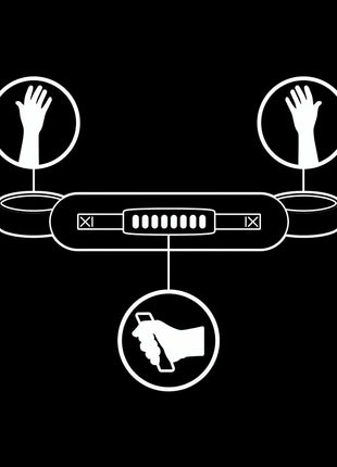 FETISH SUBMISSIVE – Handschellen aus veganem Leder mit Neopren-Futter & Griff - Handfesseln
