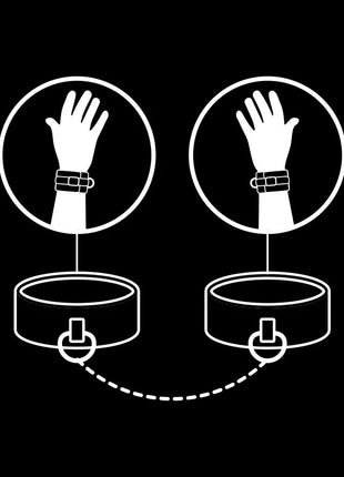 FETISH SUBMISSIVE - HANDSCHELLEN AUS VEGANEM LEDER MIT NOPRENE-FUTTER - Handschellen für Frauen