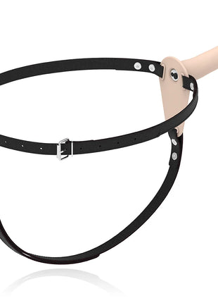 FETISH SUBMISSIVE HARNESS - FLEISCH-SILIKON-VIBRATOR 15 CM - Vibrationsgurte