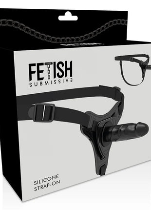 FETISH SUBMISSIVE HARNESS - REALISTISCHES SCHWARZES SILIKON 15 CM - Strapon Gurte